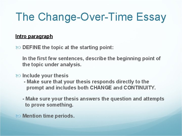 essay on the topic change